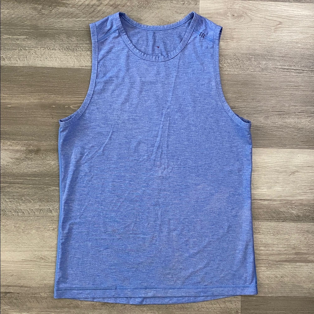 lululemon Tank Top Shirt Blue Heather Sleeveless Crewneck Athletic Mens Small